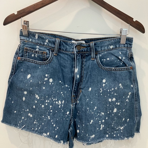 Denim Blue Distressed Women's Shorts - Picture 1 of 5